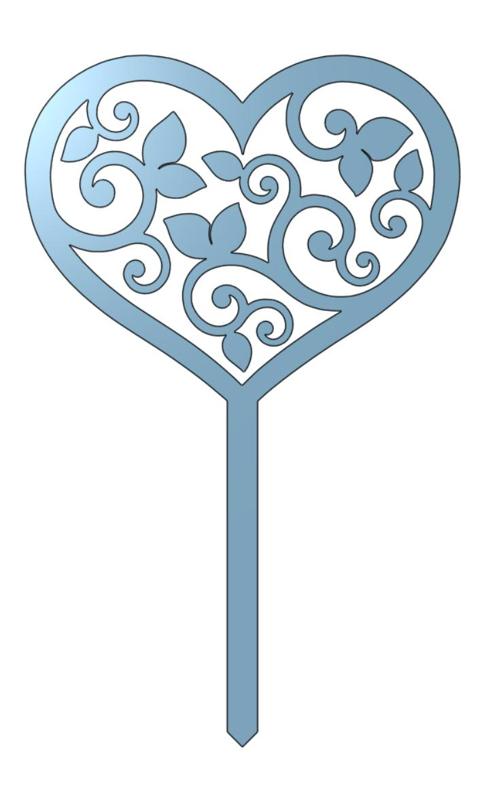 Zápich - tvar srdce / heart topper