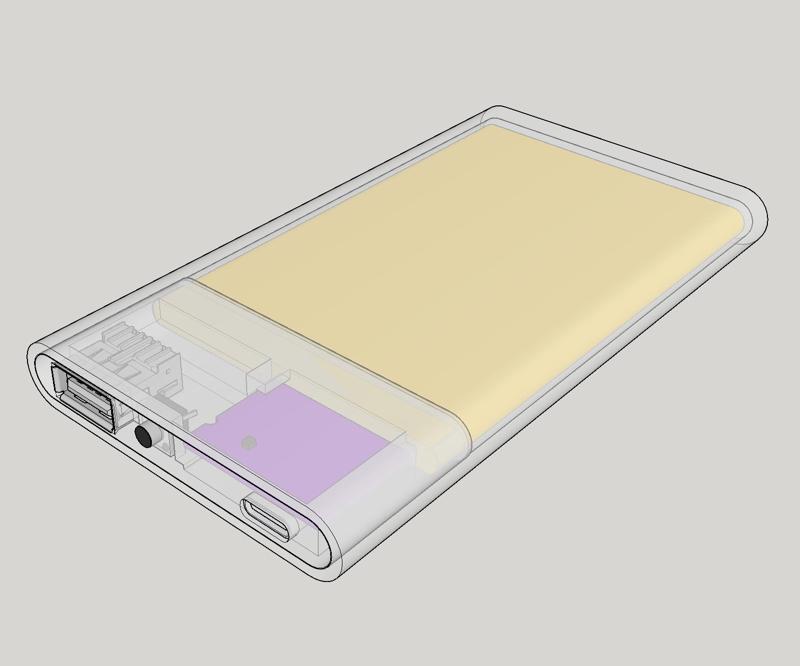 12mm Quick Charge USB C Powerbank with LED indicator