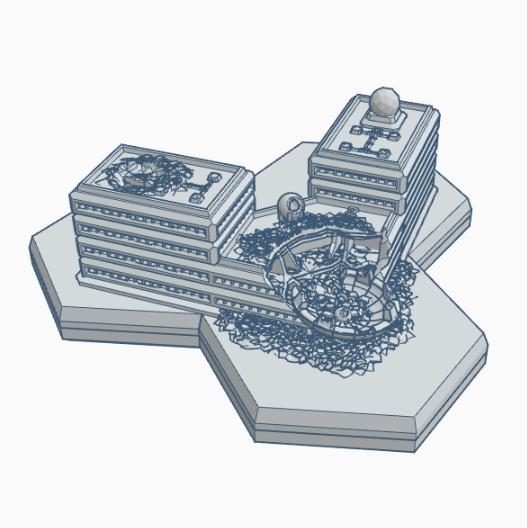 Sci-Fi Ruined Communications Center Hex Map Scale HMSSFR022