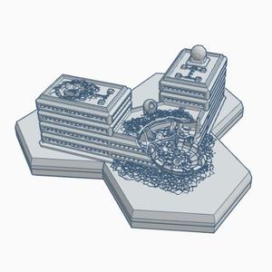 Sci-Fi Ruined Communications Center Hex Map Scale HMSSFR022