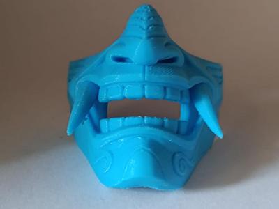 Hannya half-face demon mask