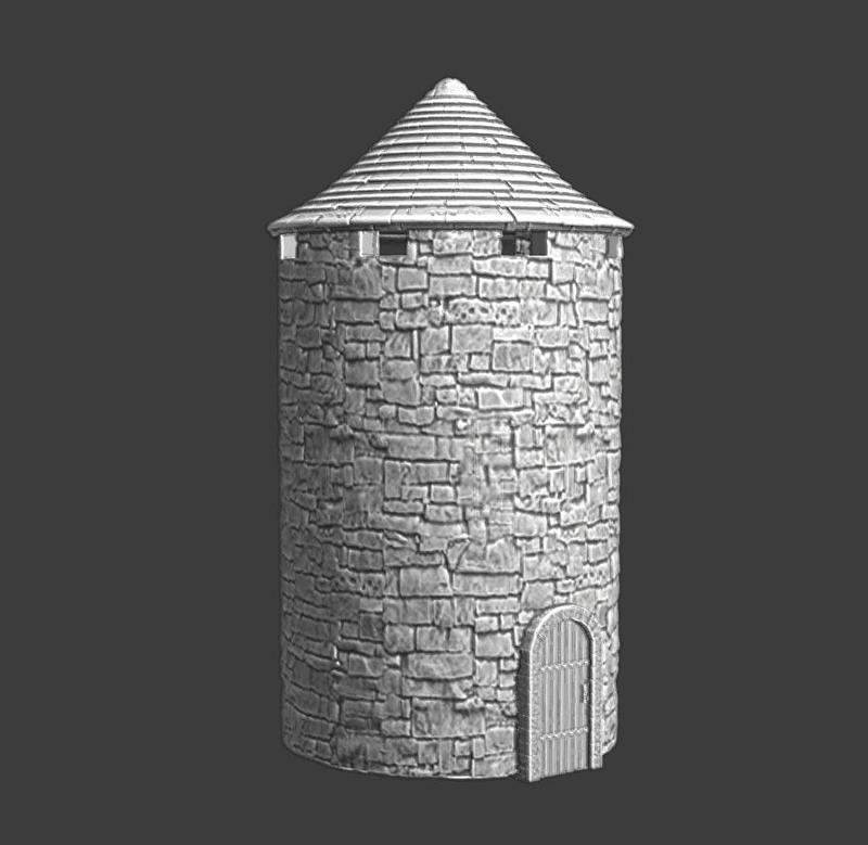 Small medieval watchtower - round