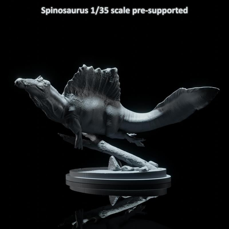 Spinosaurus swimming 1-35 scale pre-supported dinosaur
