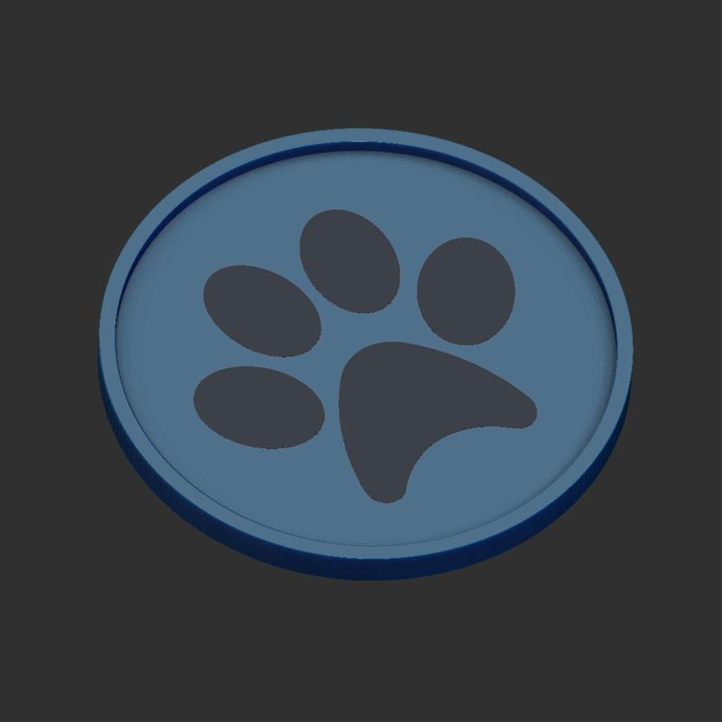 Untersetzer mit Pfote und Aufbewahrungbehältnis