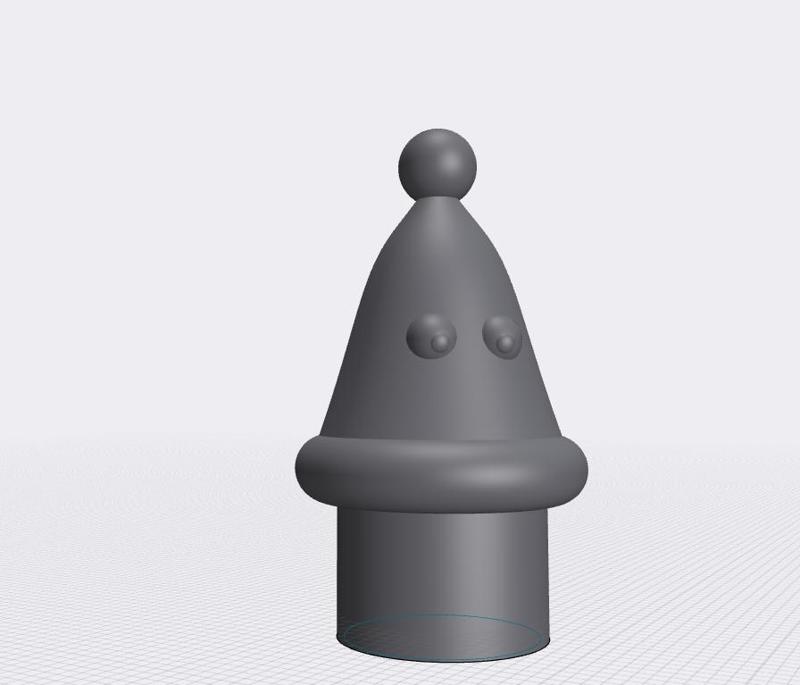 weird looking hat on finger