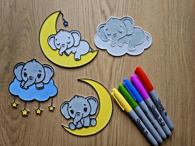 Cute Elephant DIY Coloring NO AMS