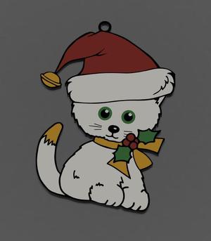 Keychain: Cat II Christmas