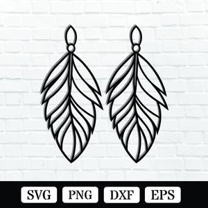 Feather Earring Laser Cut SVG