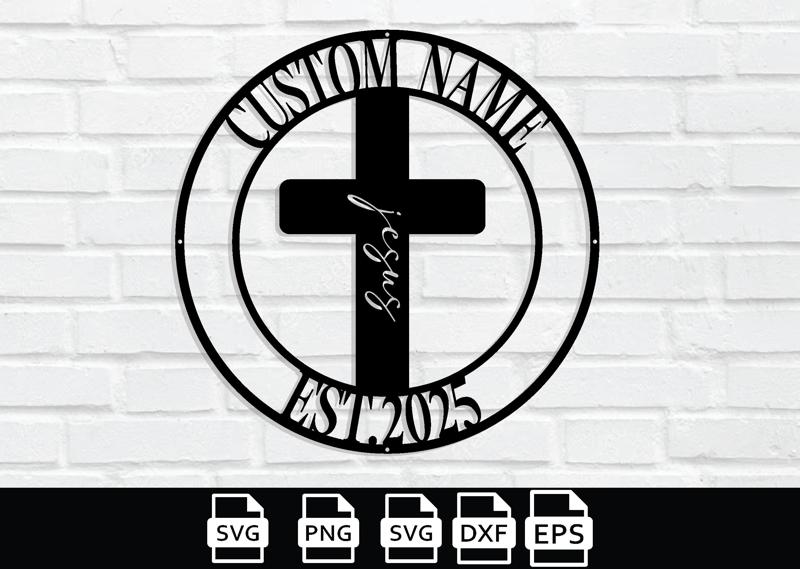 Custom  Cross Metal Wall Art Sign