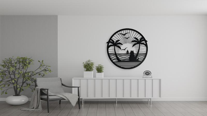Tropical Beach Sunset Wall Art