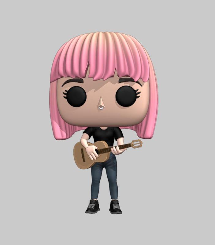 Girl with short hair guitar
