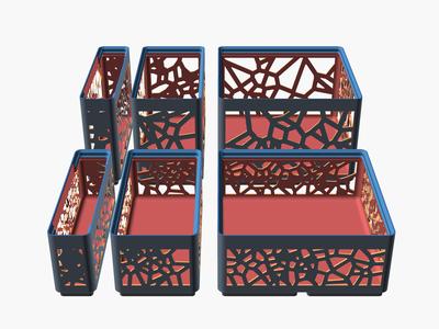 Gridfinity Voronoi chaos bins all sizes