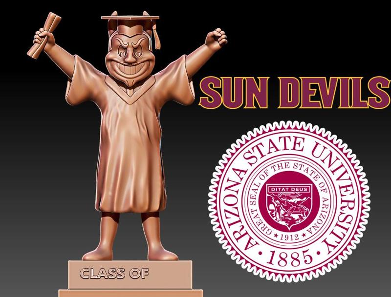 GRADUATION MASCOT arizona state university - 3D PRINT
