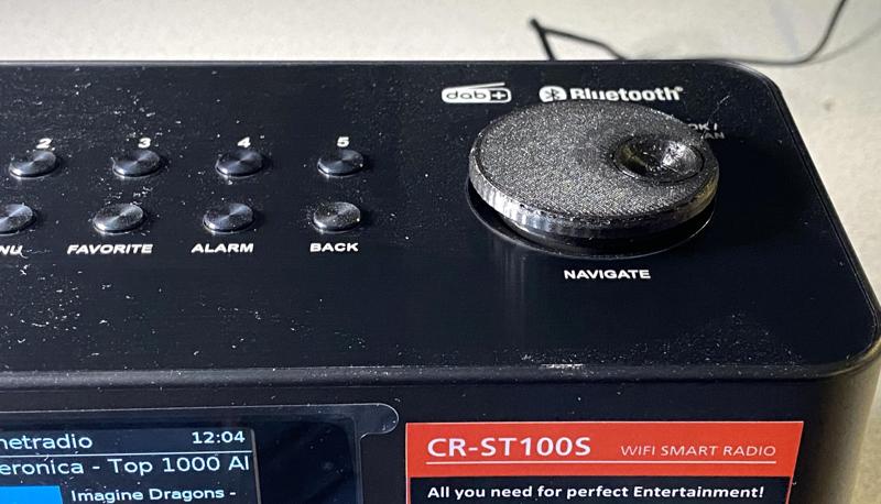 Jog Wheel for Kenwood CR-ST100S WiFi Radio (Print-In-Place)