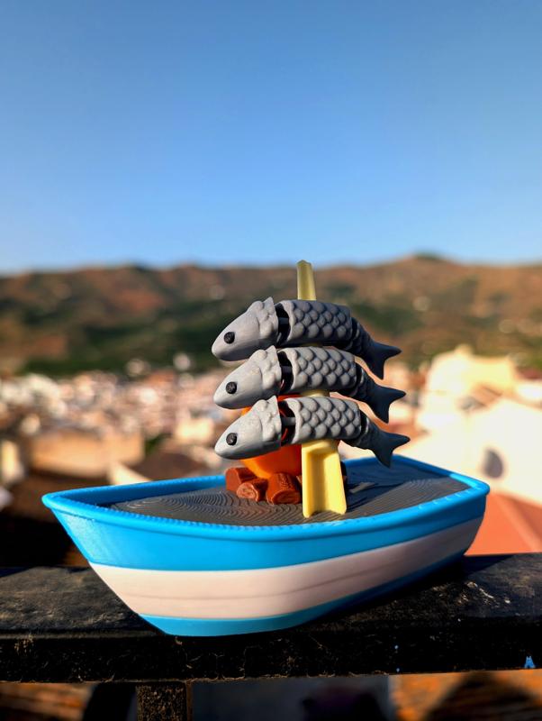 Sardine skewer Malaga-style