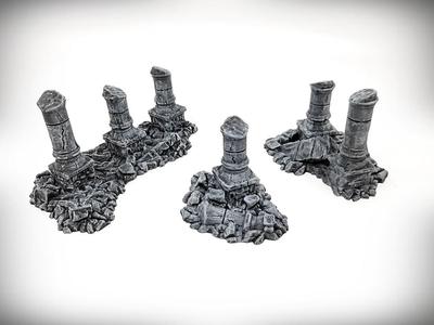 Ruined Column Starter Bundle B - Ruined Columns - Ancient Ruins
