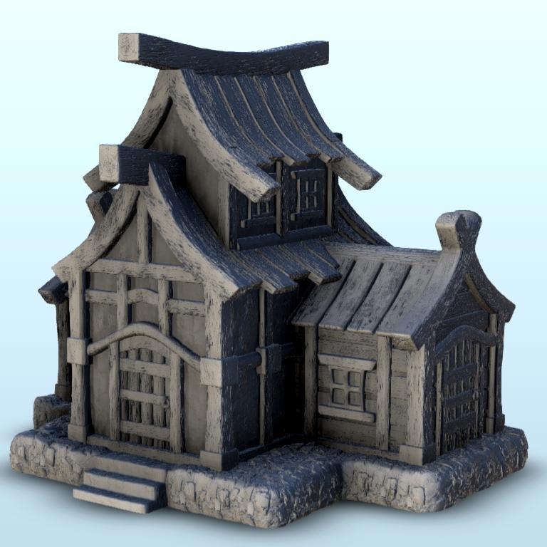 Oriental large temple (15) - Oriental Medieval scenery terrain wargame