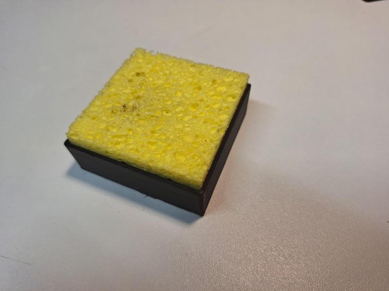 overcomplicated soldering sponge holder