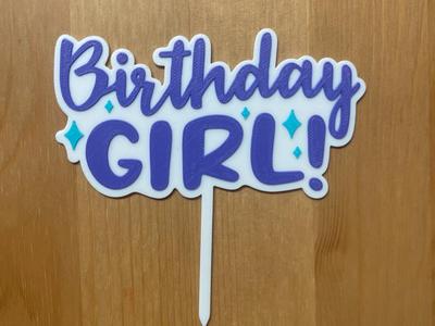 birthday girl cake topper