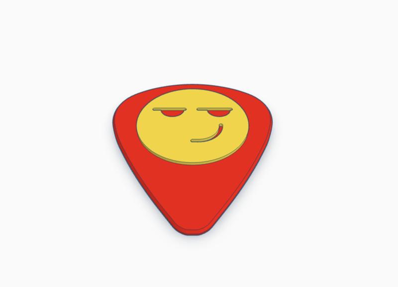 Side-Eye Smile Emoji Guitar Pick