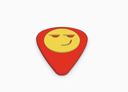 Side-Eye Smile Emoji Guitar Pick