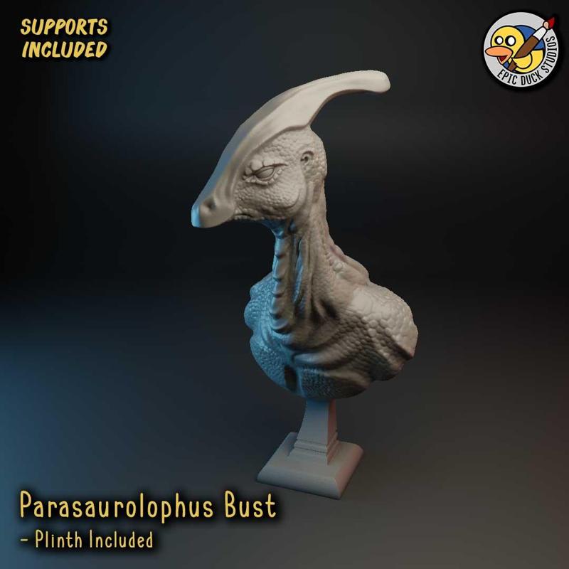 Parasaurolophus Bust - Pre-supported Dinosaur Statue