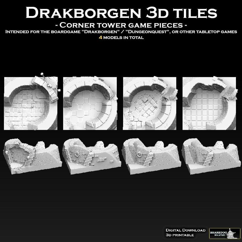 Drakborgen 3D Tiles Corner Tower Pack