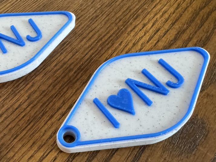 New Jersey beach-tag themed keychain