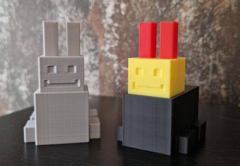 Liegender Hase im Minecraft Design