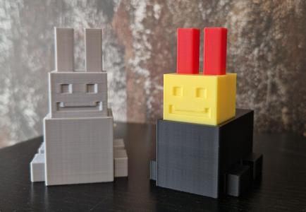 Liegender Hase im Minecraft Design