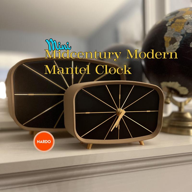 Mini Midcentury Modern Mantel Clock