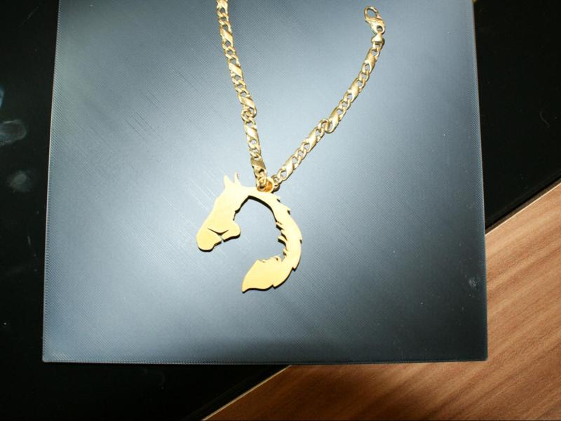Horse Woman Gold Pendant 
