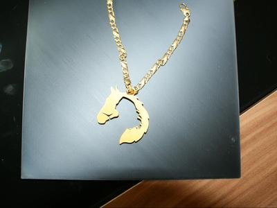 Horse Woman Gold Pendant 