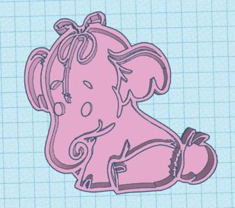 sanrio efelante cookie cutter and stamp. winnie pooh elephant
