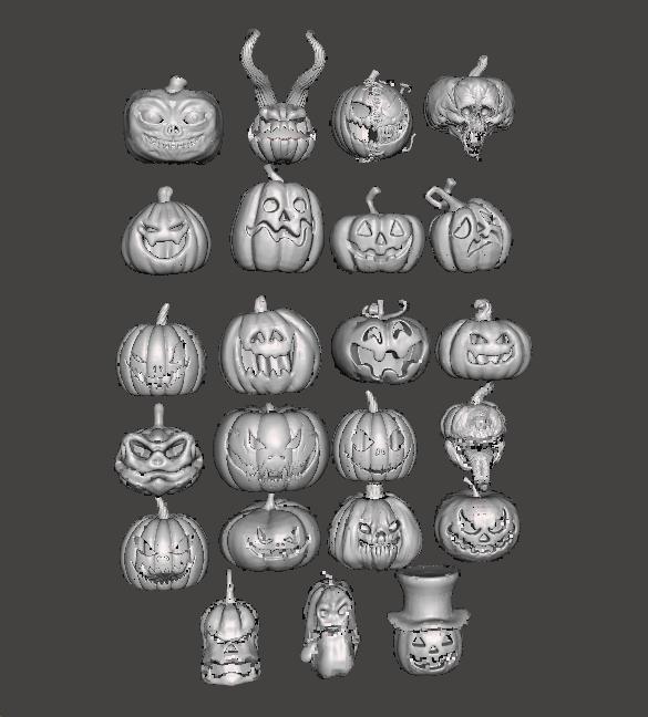 HALLOWEEN PUMPKINS MEGAPACK 23 FIGURE MODELS ORNAMENT DECORATION