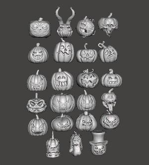 HALLOWEEN PUMPKINS MEGAPACK 23 FIGURE MODELS ORNAMENT DECORATION