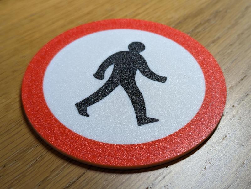 UK Road Sign No Pedestrians Coaster