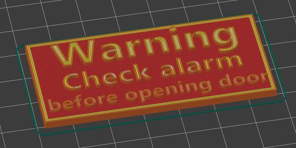 Warning Check alarm before opening door