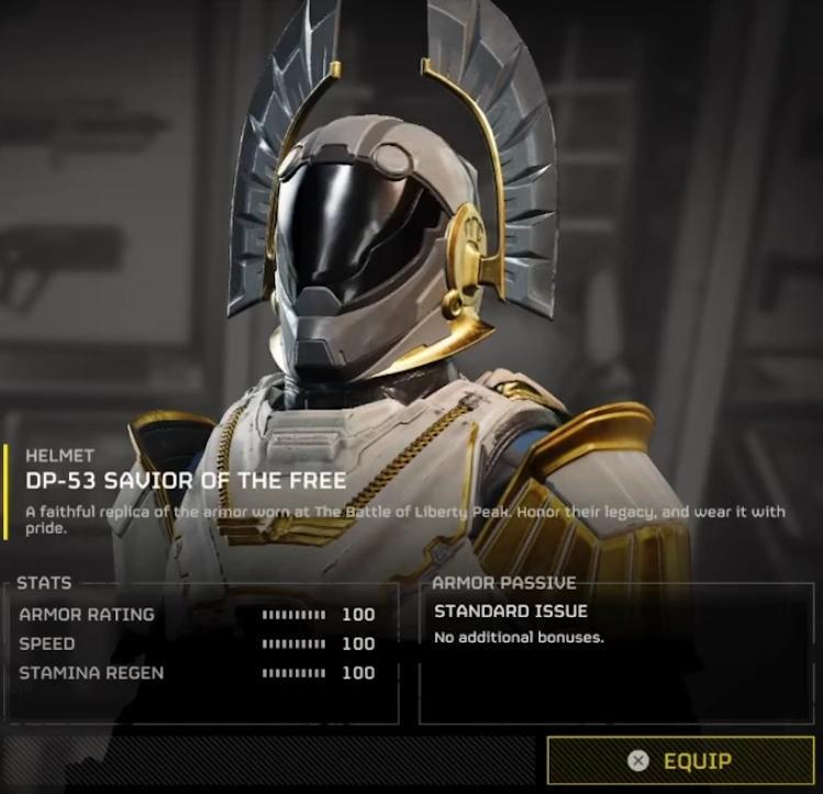 Helldivers 2 Savior of the Free Helmet (Unwearable)