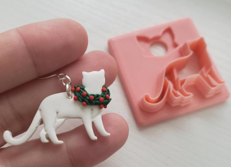 Big Cat Kitty Polymer Clay Earring Cutter