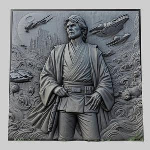 Star Wars Han Solo 3d printer relief medallion stone tablet obj stl