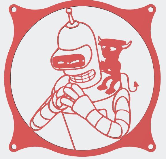 Futurama Bender Pose 120mm Fan Cover