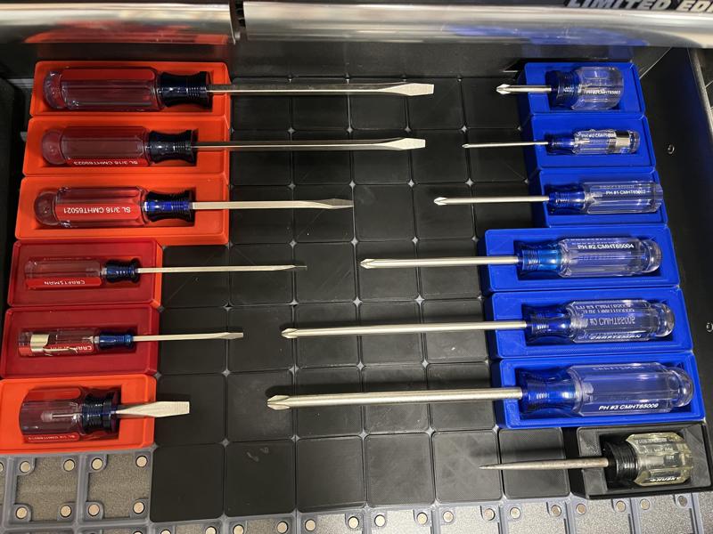 Craftsman Screwdriver Holders - Gridfinity