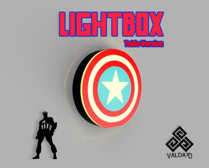 Captain America Shield Lightbox  - Led Lamp