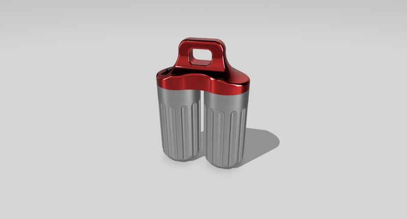 Pill keychain double container