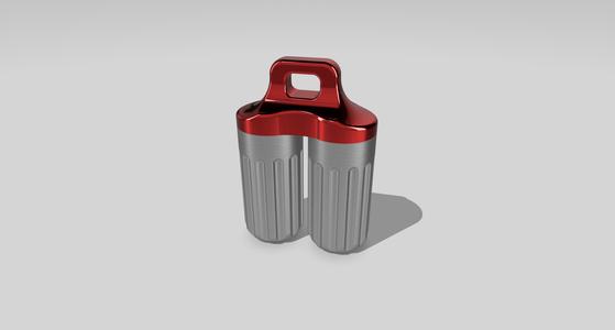Pill keychain double container