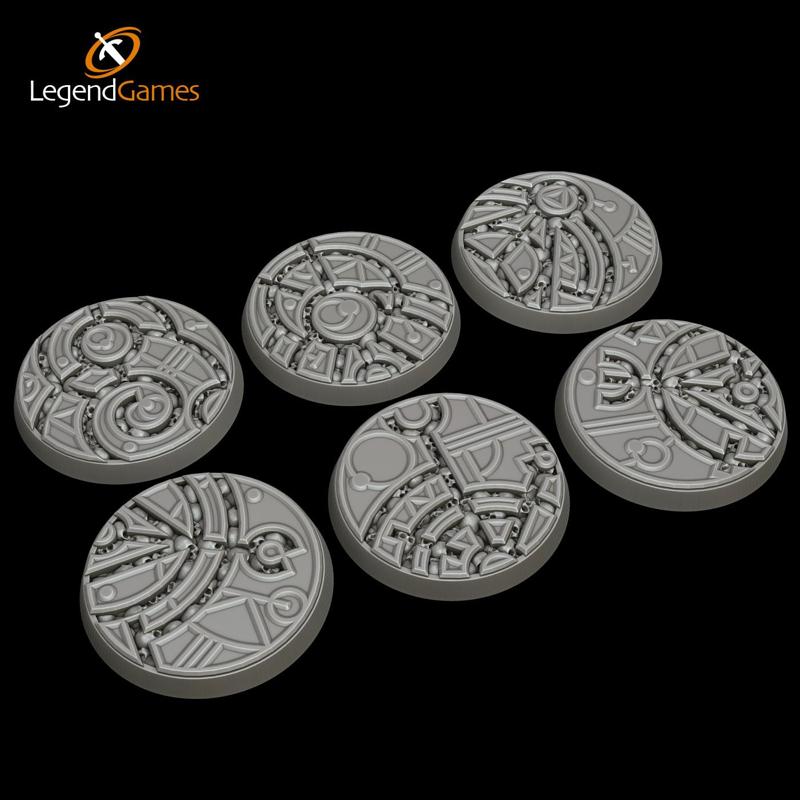 LegendGames Eldar 40mm round Sigil and Skull figure bases