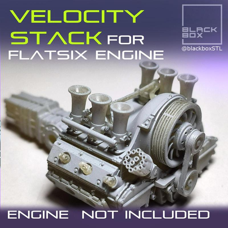 VELOCITY STACK FOR FLAT SIX ENGINE 1-24TH FOR MODELKITS AND DIECAST