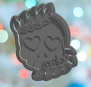 Halloween Greenery Skull Cookie Cutter