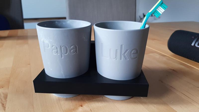 Halter für 2 Zahnputzbecher